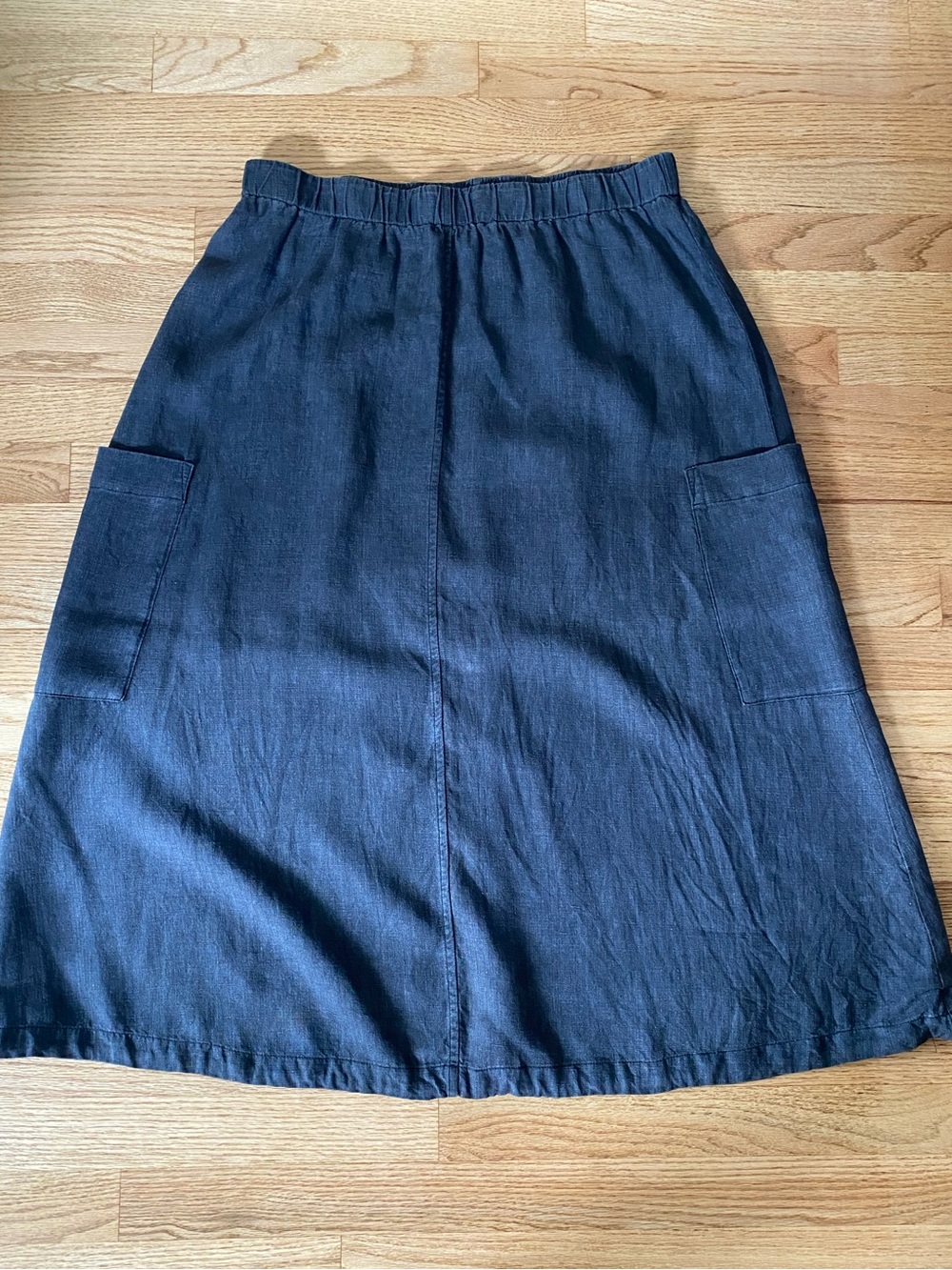 Eileen Fisher: Classic Charcoal Grey Women’s A-Line Skirt with Pockets - Picture 1 of 7